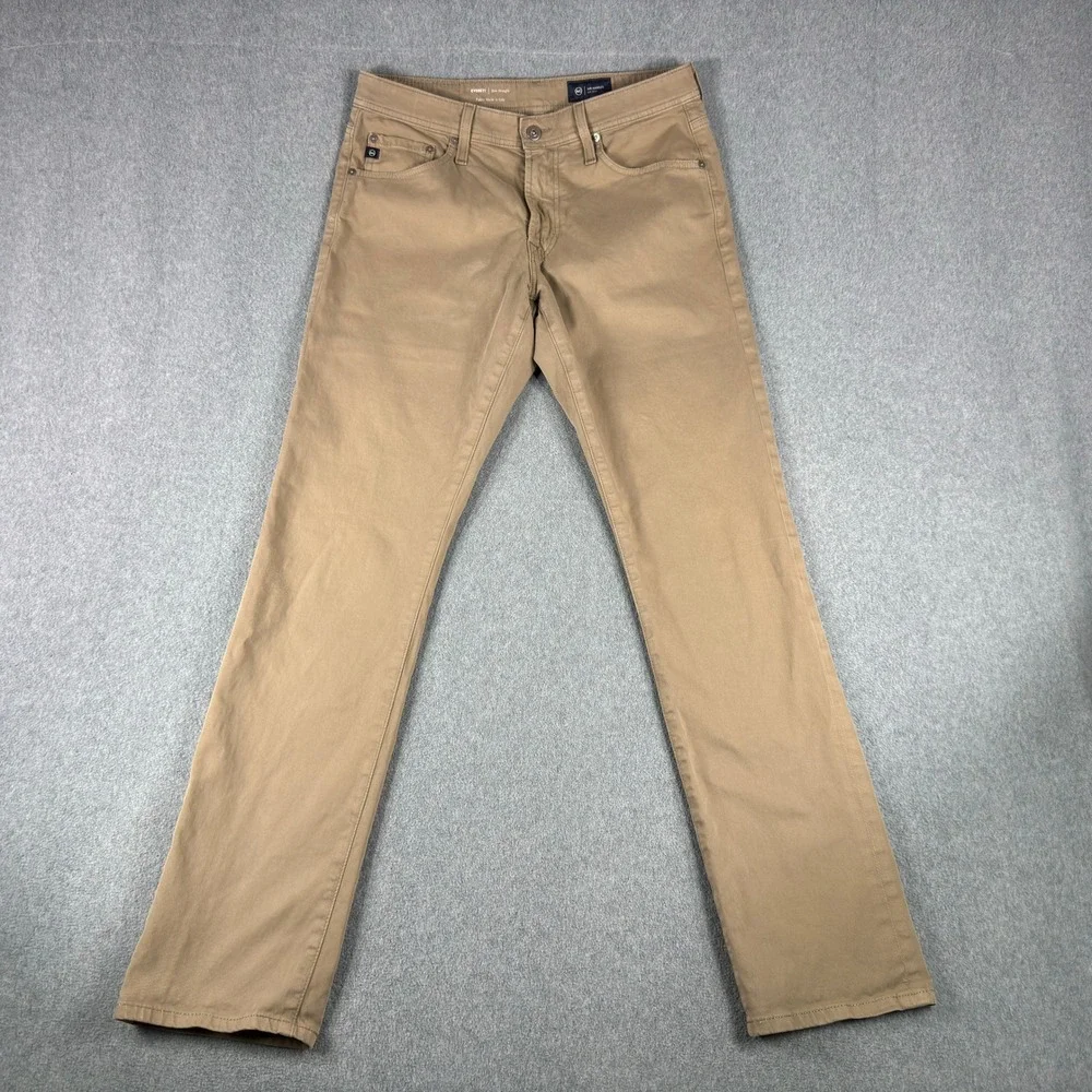 AG Adriano Goldschmied Pants Mens 32x32 Everett Slim Straight Khaki Italy